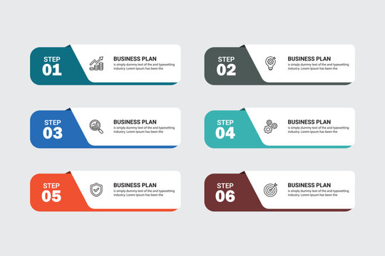 Abstract creative Infographic template art design. 6 infographics connected to a title in the middle. Business chart concept diagram design. Eps vector illustration.