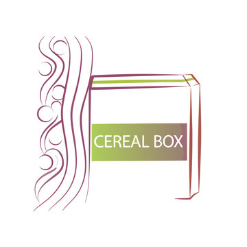 Cereal box isolated vector illustration