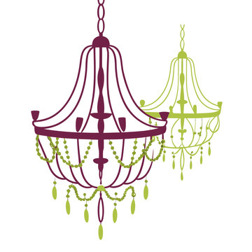 Chandelier isolated vector illustration