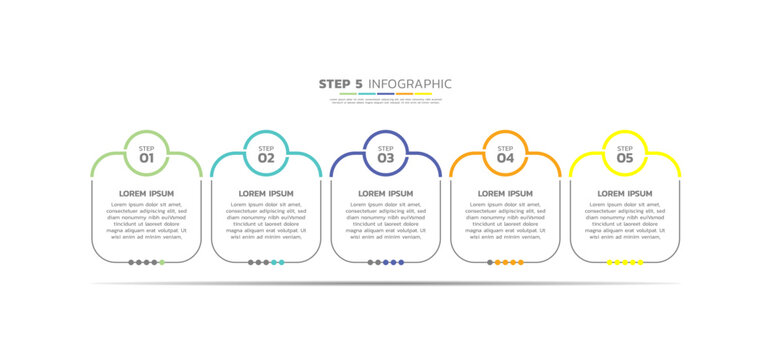 Presentation business abstract background infographic template colorful step 5