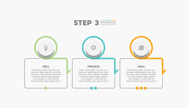 Presentation business abstract background infographic template colorful step 3