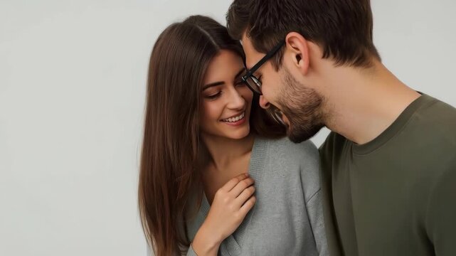 Young Couple and Smiling Couple Sharing Tender Affection, Romance, Love, and Relationship Moments