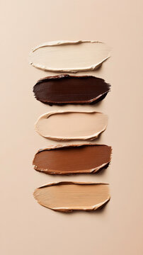 Foundation Swatches in Various Skin Tones