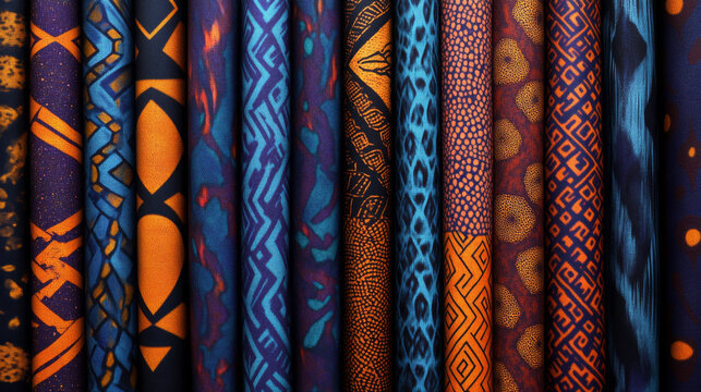 Colorful Patterned Fabrics with Bold Geometric and Tribal Designs
