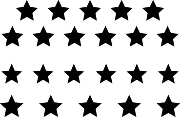Fototapeta premium Black Five Pointed Stars Vector SetBlack Five Pointed Stars Vector Set