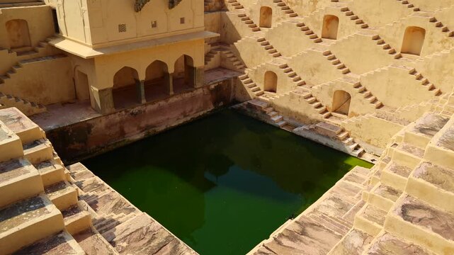 peena panna ka kund or baoli in jaipur near fort. a water stepwell in jaipur in india.