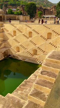peena panna ka kund or baoli in jaipur near fort. a water stepwell in jaipur in india.