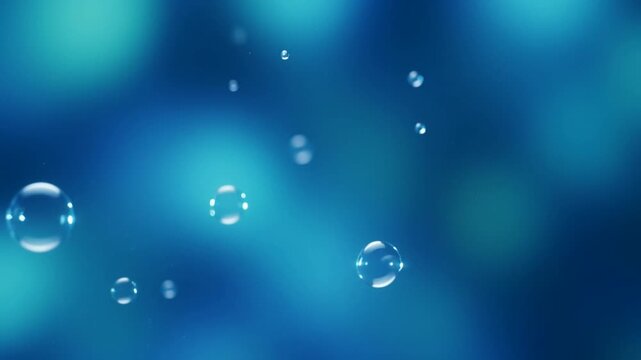Underwater Bubbles in Blue Abstract Background with Soft Light