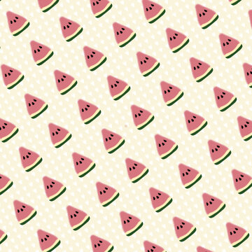 Watermelon slices pattern repeats on a soft, textured background