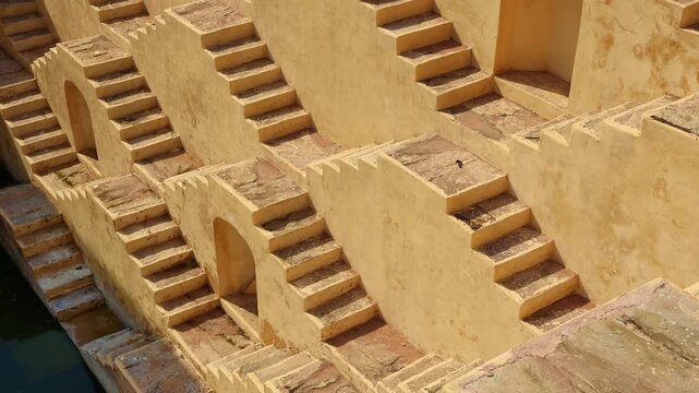 peena panna ka kund or baoli in jaipur near fort. a water stepwell in jaipur in india.