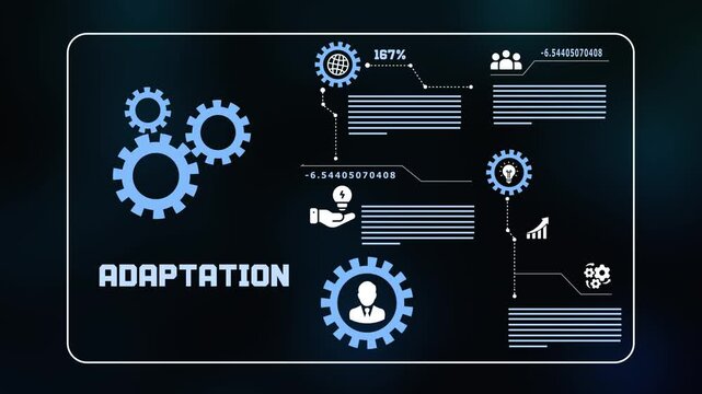 Business Adaptation and Digital Transformation Concept with Technology Gears, Workflow Innovation, Process Optimisation and Enterprise Growth Strategy