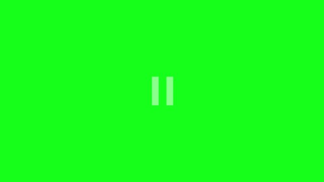 Abstract the pause icon on green screen. The high quality HD pause icon animation.4k video