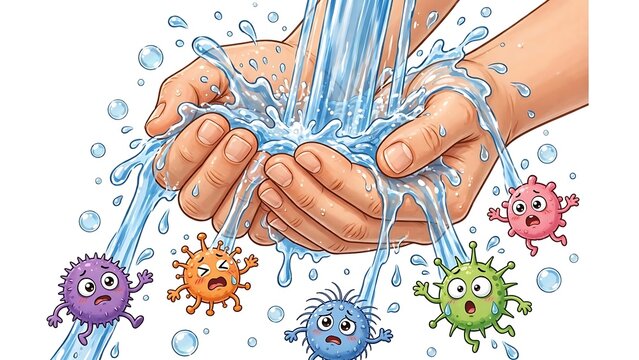 Hygiene handwashing and health concept for germ protection