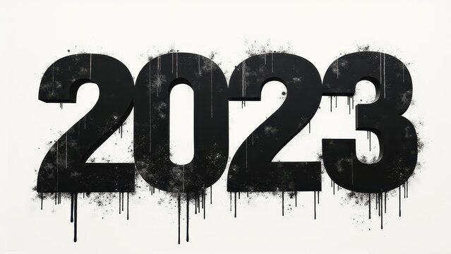 Brutalist typography New Year poster bold raw, oversized numbers stark contrast modern trendy, minimalist concrete aesthetic