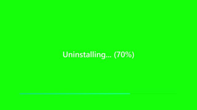 Software Uninstallation Progress Bar Animation on Green Screen Background