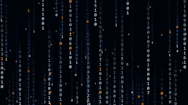 Digital Data Stream Falling Matrix Rain Background