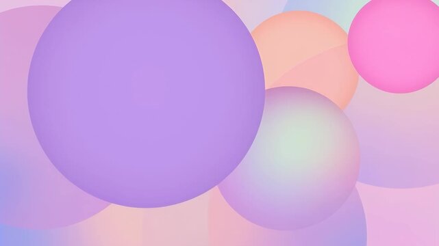 Pastel Abstract Circle Composition with Soft Atmospheric Translucent Geometric Gradient Background