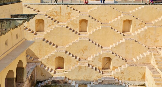 peena panna ka kund or baoli in jaipur near fort. a water stepwell in jaipur in india.