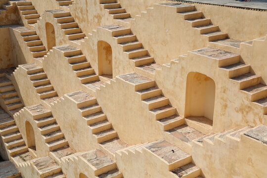 peena panna ka kund or baoli in jaipur near fort. a water stepwell in jaipur in india.