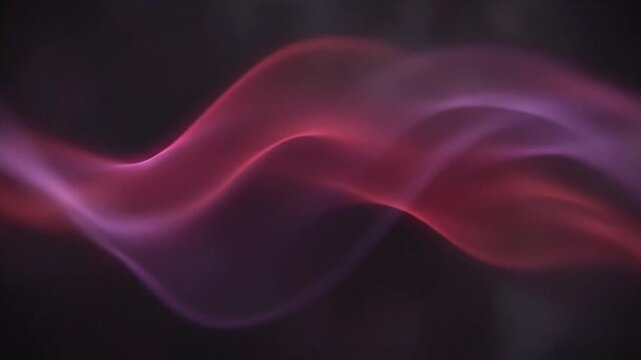 Dynamic Abstract Waves of Pink and Purple Smoke Flows in a Dark Environment for Creative Visuals