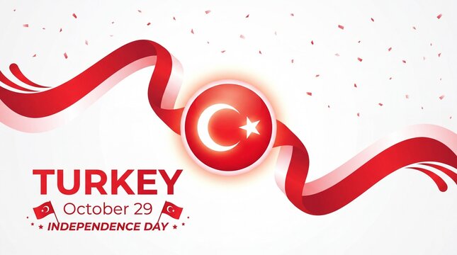 Happy Independence Day of Turkey with Flag