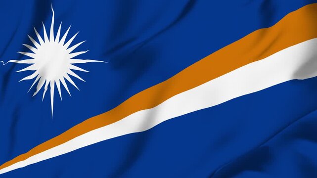 Marshall islands waving flag looping seamless for identity news politics sports campaign background
