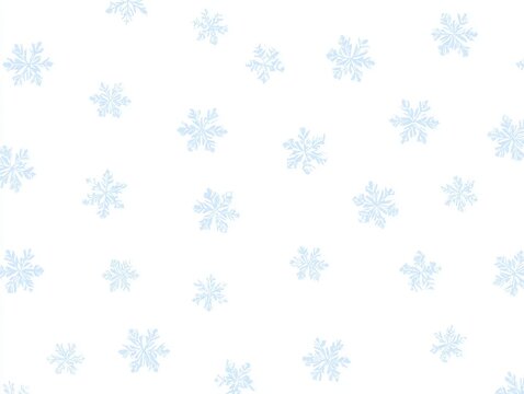 Seamless pattern with light blue snowflakes on a white background