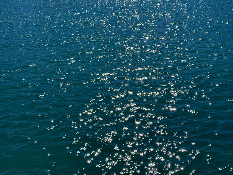Ocean blue shiny ripples water