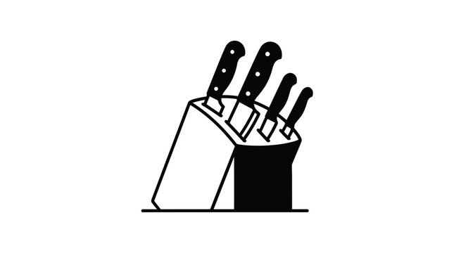Kitchen knife block set chef tool.