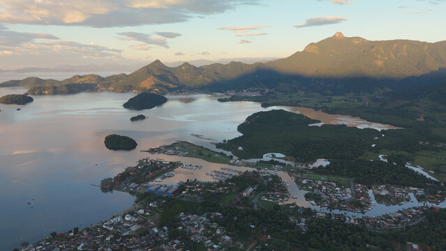 Aerial view of the Marina Bracuhy near the town of Angra dos Reis in Brazil