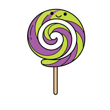 Swirl Lollipop with Face