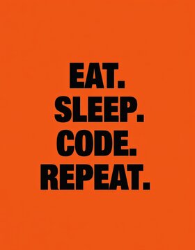 Motivational Programming Life Quote with Bold Text on Bright Orange Background