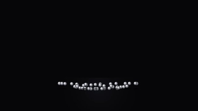 Minimalist 3D white sphere floating over dark ground in 4K