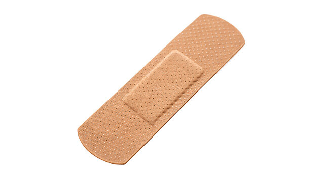 Single adhesive bandage plaster medical first aid strips isolated on transparent background