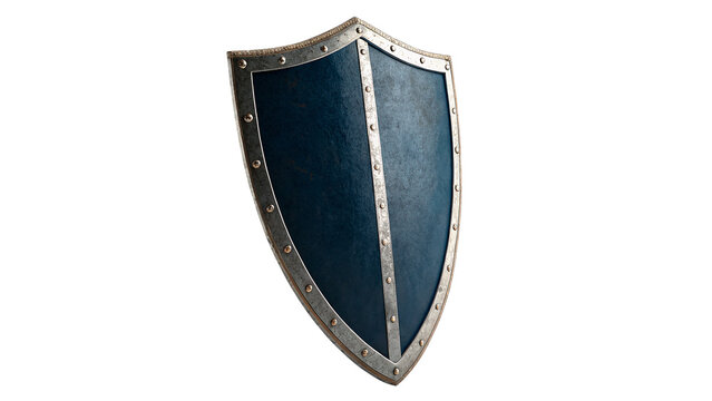 Classic medieval metal shield warrior defense protection armor isolated on transparent background