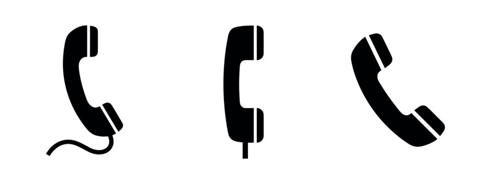 Telephone handset icons in various styles
