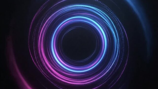 Dynamic Neon Light Circular Motion with Vibrant Colors Across Multiple Frames