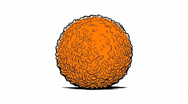Sketch illustration of an arancini ball