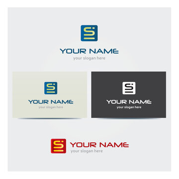 Logo Lettre S Carte de Visite et Charte Graphique Entreprise Plusieurs Couleurs Vecteur