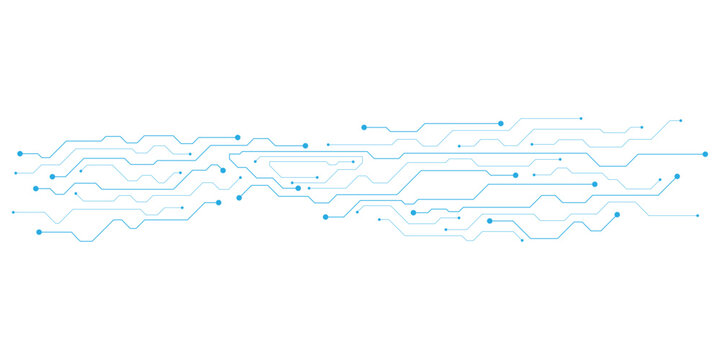 Futuristic circuit board pattern, blue digital technology lines, electronic motherboard vector illustration on white background
