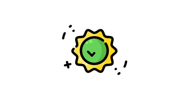 Animated verified badge icon suitable for use in social media profiles, websites, and apps to showcase credibility and authenticity. Perfect for enhancing brand trust.