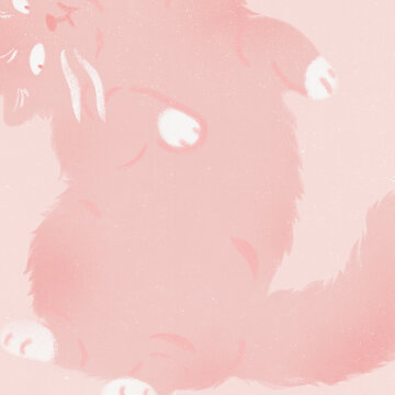 Cute Pastel Cats and Kittens in a Box, Funny Kawaii Hand-Drawn Kitty Illustration