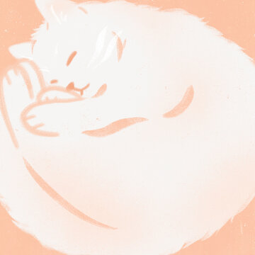 Cute Pastel Cats and Kittens in a Box, Funny Kawaii Hand-Drawn Kitty Illustration