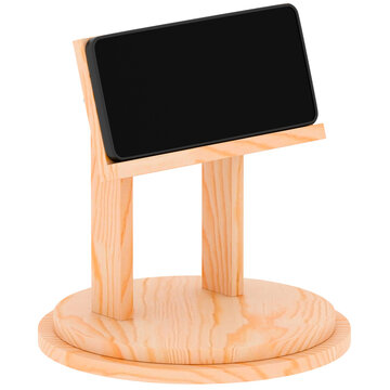 3d Render Wooden Tabletop Chalkboard Sign Angled with transparent background
