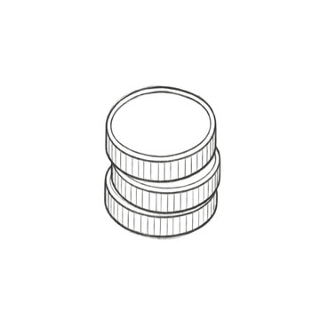 Coin stack simple line illustration