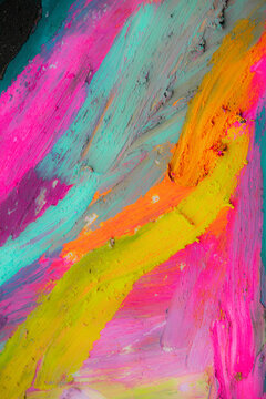 Colorful patterns created with oil pastels on canvas