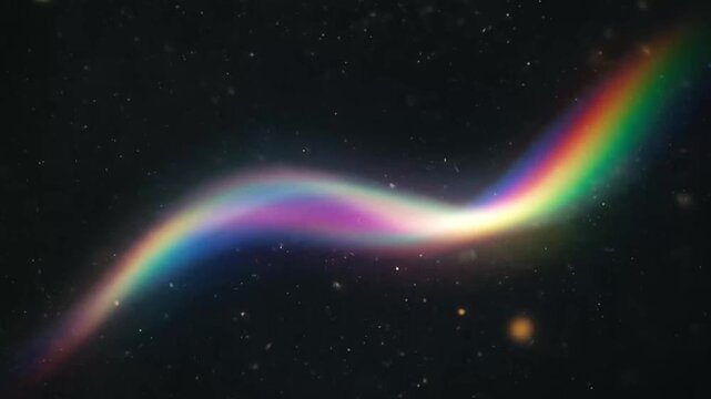 Colorful cosmic wave streaks blending through starry universe creating mesmerizing visual spectacle