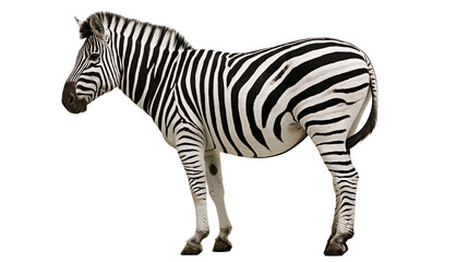 Full body zebra with black and white stripes, isolated on transparent background © iPNGi