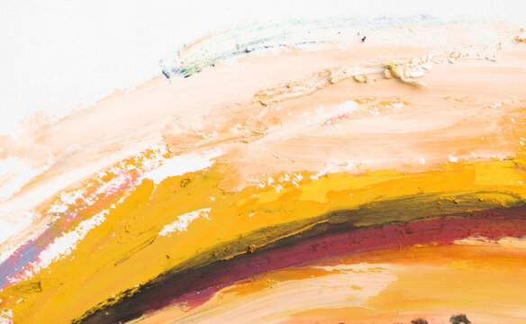 Mixing oil pastels to create colors and shapes from a girl's portrait