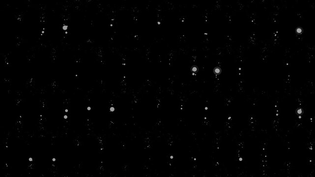 Monochrome data particles oscillate in rhythmic wave patterns across a black void in a minimalist 3D animation for futuristic user interfaces and technology backdrops
